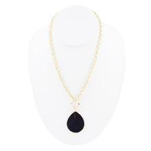 Load image into Gallery viewer, Black Onyx Teardrop Golden Chain Necklace