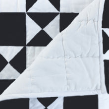 Load image into Gallery viewer, Handmade Blue White Cotton Quilt Bedspread Geometric Patchwork Bedding