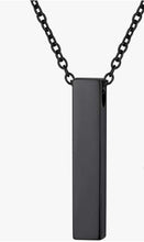 Load image into Gallery viewer, Simple Silver Column Cremation Urn Pendant Necklace