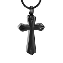 Load image into Gallery viewer, Silver Cross Cremation Urn Necklace
