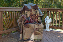 Load image into Gallery viewer, Tache Teddy Bear Western Cowboy Tapestry Throw with Fringe (2173)
