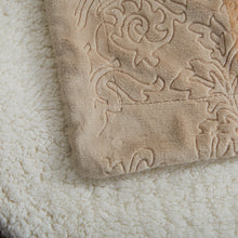 Load image into Gallery viewer, Tache Embossed Bubbly Champagne Beige Sherpa Throw Blanket (TA62088)