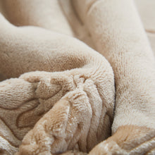 Load image into Gallery viewer, Tache Embossed Bubbly Champagne Beige Sherpa Throw Blanket (TA62088)