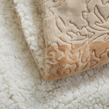 Load image into Gallery viewer, Tache Embossed Bubbly Champagne Beige Sherpa Throw Blanket (TA62088)