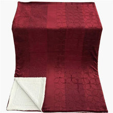 Load image into Gallery viewer, Tache Solid Embossed Merlot Red Reversible Sherpa Throw Blanket (62087)