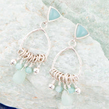 Load image into Gallery viewer, Blue Amazonite and Sterling Silver Chandelier Earrings