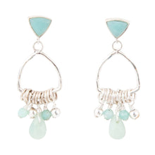 Load image into Gallery viewer, Blue Amazonite and Sterling Silver Chandelier Earrings