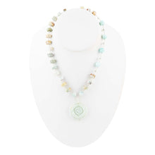 Load image into Gallery viewer, Blue Amazonite Rosette Sterling Necklace