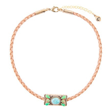 Load image into Gallery viewer, Legacy Lime Green and Blue Turquoise Braided Leather Necklace