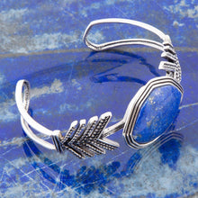 Load image into Gallery viewer, Blue Lapis and Sterling Silver Statement Cuff