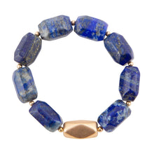 Load image into Gallery viewer, Blue Lapis Nugget Stretch Bracelet