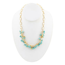 Load image into Gallery viewer, Blue Magnesite Stones Golden Chain Necklace