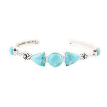 Load image into Gallery viewer, Blue Turquoise and Sterling Silver Cuff Bracelet
