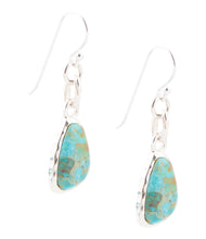Load image into Gallery viewer, Blue Turquoise and Sterling Silver Drop Earrings