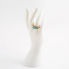 Load image into Gallery viewer, Blue Turquoise Line Golden Ring