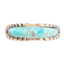 Load image into Gallery viewer, Blue Turquoise Line Golden Ring