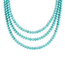 Load image into Gallery viewer, Blue Turquoise Magnesite Golden Necklace
