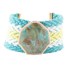 Load image into Gallery viewer, Blue Turquoise Textile Blues Woven Bracelet