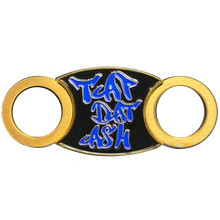 Load image into Gallery viewer, BL18-013 MTV Cribs Michael Strahan episode matching blue Cigar Cutter for Tap Dat Ash Cigar Coin