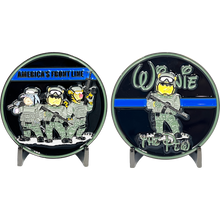 Load image into Gallery viewer, EL12-018 Thin Blue Line Police Operator SRT SWAT NYPD LAPD FBI ATF Chicago Challenge Coin
