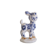 Load image into Gallery viewer, Retro Reindeer Baby in Blue and White Toile
