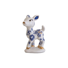 Load image into Gallery viewer, Retro Reindeer Baby in Blue and White Toile