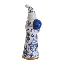 Load image into Gallery viewer, Blue and White Toile Santa with 22K Gold Accents