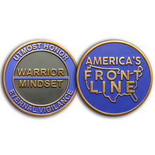 Load image into Gallery viewer, GL8-004 Warrior Mindset Challenge Coin Thin Blue Line NYPD LAPD ATF FBI CBP