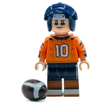 Load image into Gallery viewer, #10 QB Broncos Football Player Minifig made using LEGO parts - B3 Customs