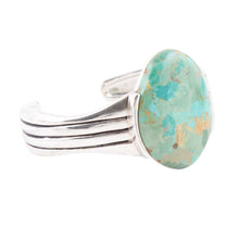 Load image into Gallery viewer, Bold Blue Turquoise and Sterling Silver Cuff Bracelet