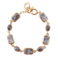 Load image into Gallery viewer, Bold Labradorite and Bronze Toggle Bracelet