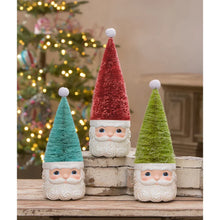 Load image into Gallery viewer, Bottle Brush Santa Blue Figure by Bethany Lowe Designs -11"