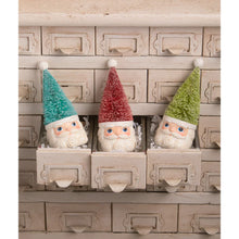 Load image into Gallery viewer, Bottle Brush Santa Green Ornament by Bethany Lowe Designs