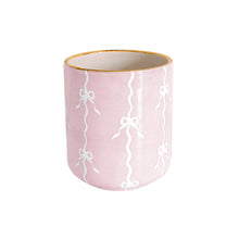 Load image into Gallery viewer, Bow Stripe Vase with 22K Gold Accent