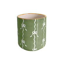 Load image into Gallery viewer, Bow Stripe Vase with 22K Gold Accent