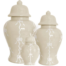Load image into Gallery viewer, Bow Stripe Ginger Jars in Beige