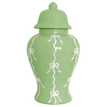 Load image into Gallery viewer, Bow Stripe Ginger Jars in Cabbage Patch Green