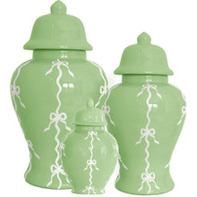 Load image into Gallery viewer, Bow Stripe Ginger Jars in Cabbage Patch Green