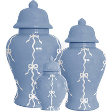 Load image into Gallery viewer, Bow Stripe Ginger Jars in French Blue