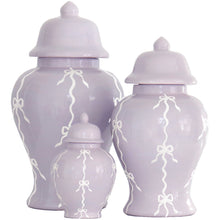 Load image into Gallery viewer, Bow Stripe Ginger Jars in Light Lavender