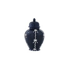 Load image into Gallery viewer, Bow Stripe Ginger Jars in Navy Blue
