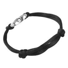 Load image into Gallery viewer, Black Rope &amp; Silver Urn Cremation Bracelet