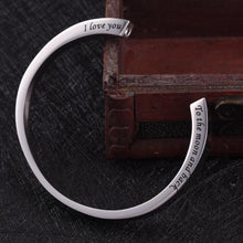 Load image into Gallery viewer, Silver Cremation Urn Bracelet With Etched Phrase