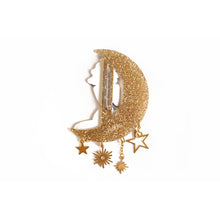 Load image into Gallery viewer, Singer sitting on the Moon Brooch by Laliblue