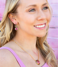 Load image into Gallery viewer, Luca Pink Magenta Spiny Oyster Golden Pendant Necklace