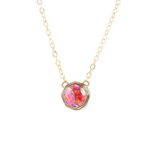 Load image into Gallery viewer, Luca Pink Magenta Spiny Oyster Golden Pendant Necklace