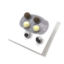 Load image into Gallery viewer, Earth Neutrals Stud Earring Set | 8mm Vintage Lucite Triple Studs Set