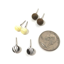 Load image into Gallery viewer, Earth Neutrals Stud Earring Set | 8mm Vintage Lucite Triple Studs Set
