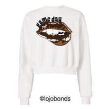 Load image into Gallery viewer, Game Day Lips Cropped Sweatshirt