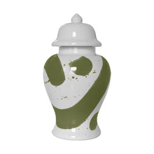 Load image into Gallery viewer, Moss Green Brushstroke Ginger Jars